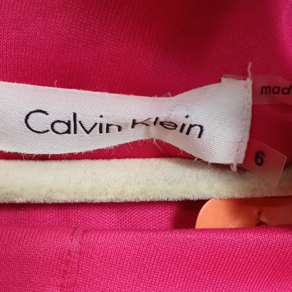 Hot pink Calvin Klein back zip pockets midi dress - Picture 8 of 10